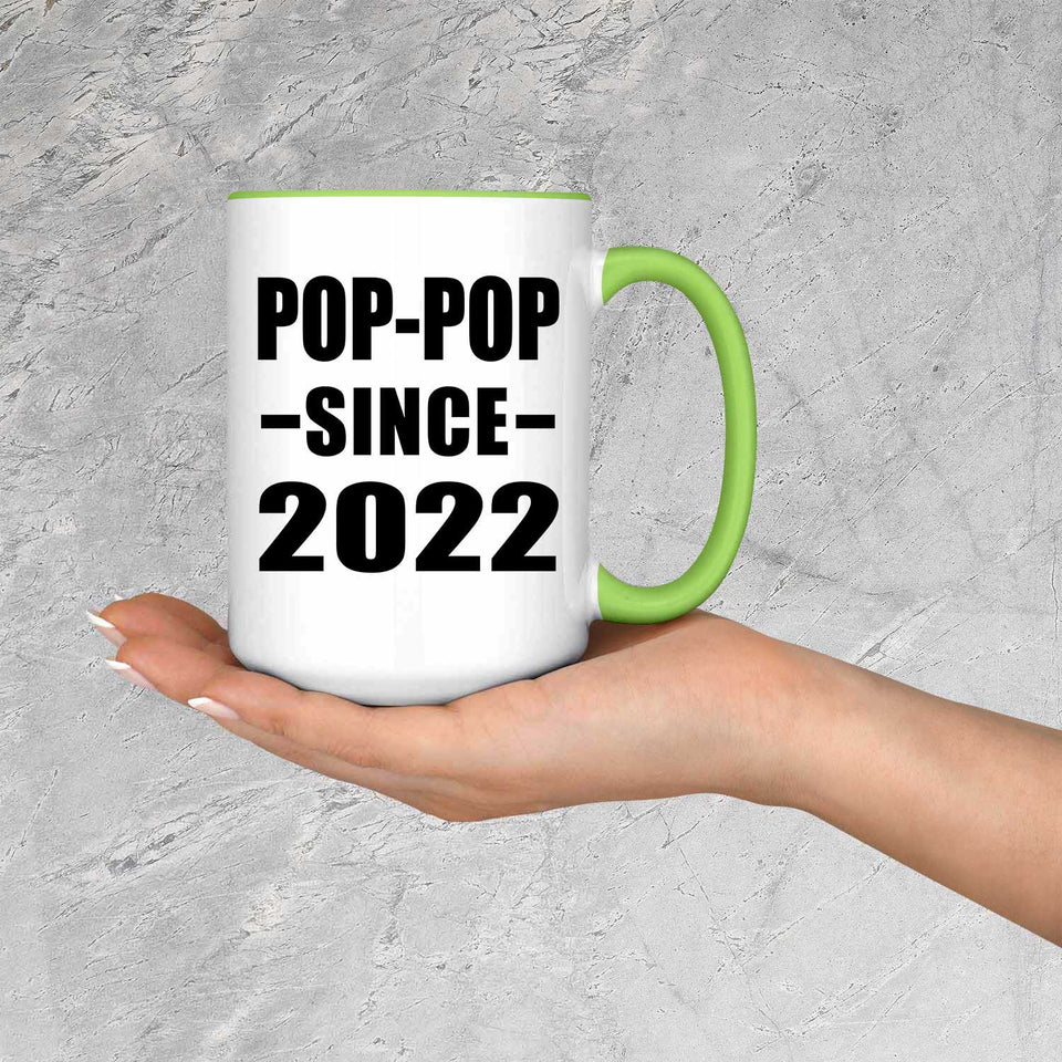 Pop-Pop Since 2022 - 15oz Accent Mug Green
