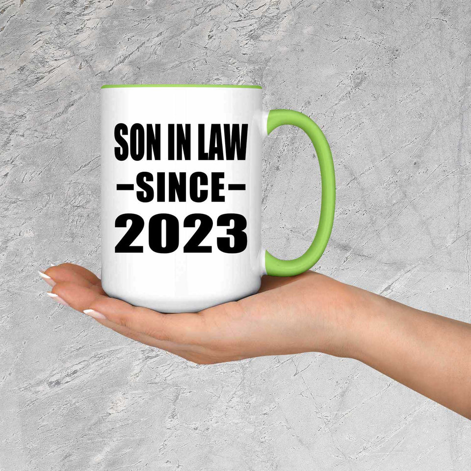 Son In Law Since 2023 - 15oz Accent Mug Green