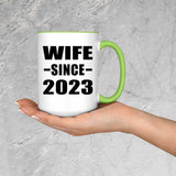 Wife Since 2023 - 15oz Accent Mug Green