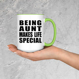 Being Aunt Makes Life Special - 15oz Accent Mug Green