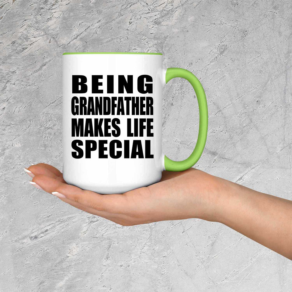 Being Grandfather Makes Life Special - 15oz Accent Mug Green