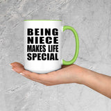 Being Niece Makes Life Special - 15oz Accent Mug Green
