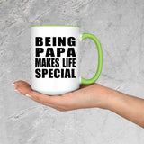 Being Papa Makes Life Special - 15oz Accent Mug Green