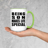 Being Son Makes Life Special - 15oz Accent Mug Green