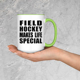 Field Hockey Makes Life Special - 15oz Accent Mug Green