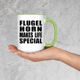 Flugel Horn Makes Life Special - 15oz Accent Mug Green