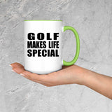 Golf Makes Life Special - 15oz Accent Mug Green