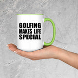 Golfing Makes Life Special - 15oz Accent Mug Green