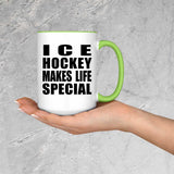 Ice Hockey Makes Life Special - 15oz Accent Mug Green