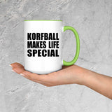 Korfball Makes Life Special - 15oz Accent Mug Green