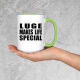 Luge Makes Life Special - 15oz Accent Mug Green