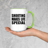 Shooting Makes Life Special - 15oz Accent Mug Green