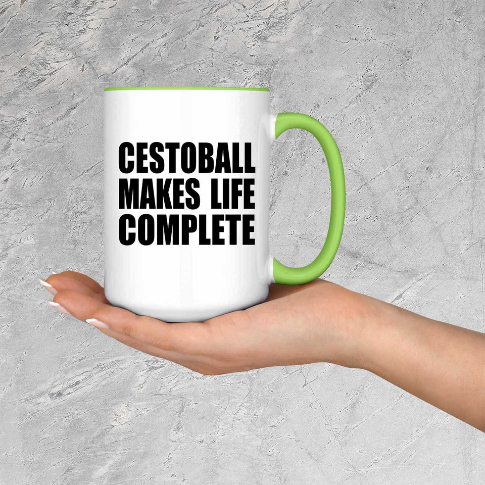 Cestoball Makes Life Complete - 15oz Accent Mug Green