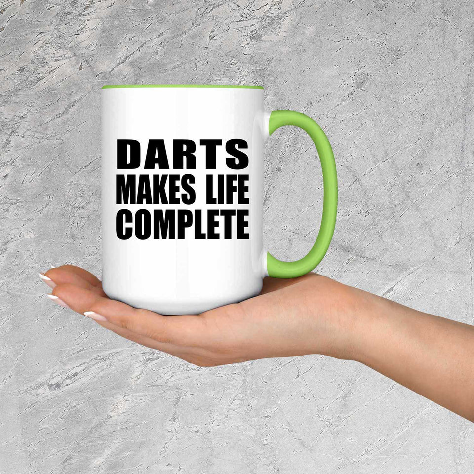 Darts Makes Life Complete - 15oz Accent Mug Green