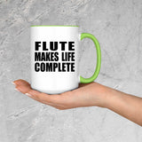 Flute Makes Life Complete - 15oz Accent Mug Green
