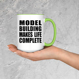 Model Building Makes Life Complete - 15oz Accent Mug Green