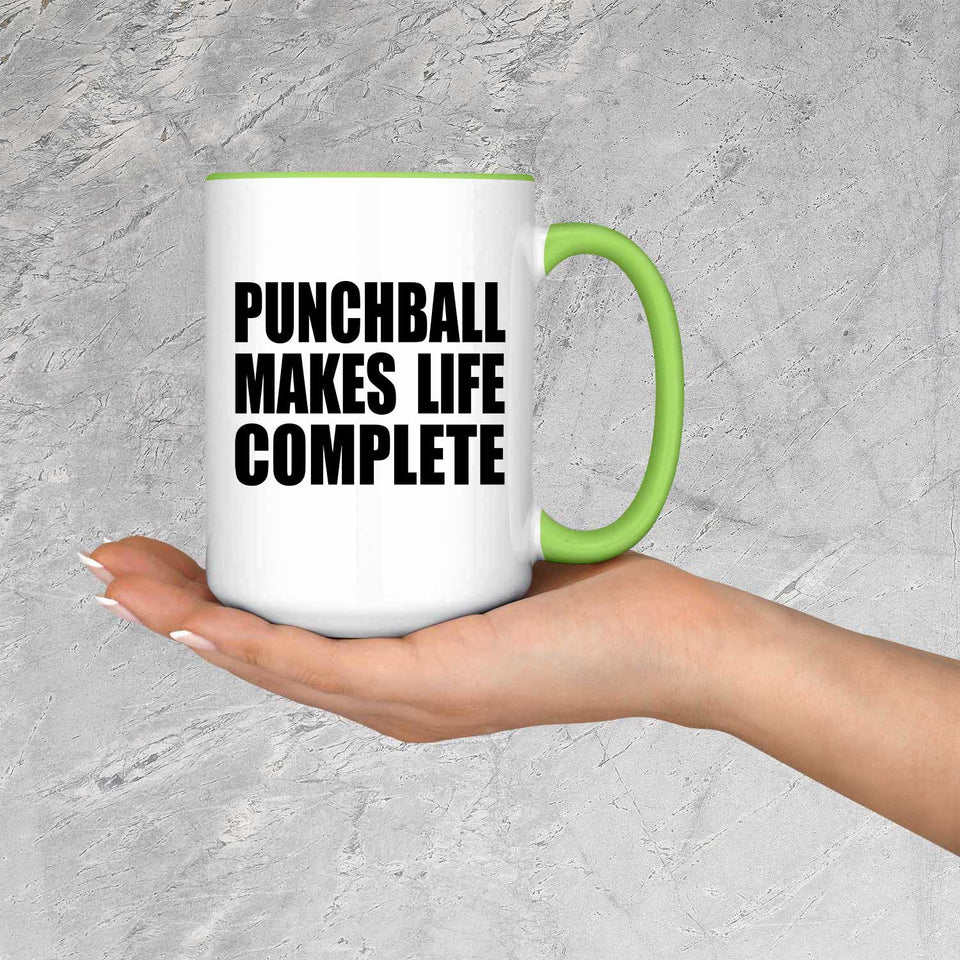 Punchball Makes Life Complete - 15oz Accent Mug Green