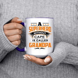 A Superhero Without Cape is Called Grandpa - 15oz Accent Mug Purple