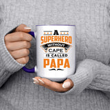 A Superhero Without Cape is Called Papa - 15oz Accent Mug Purple