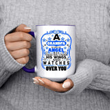 Grandpa Is An Angel Takes You Under His Wings - 15oz Accent Mug Purple