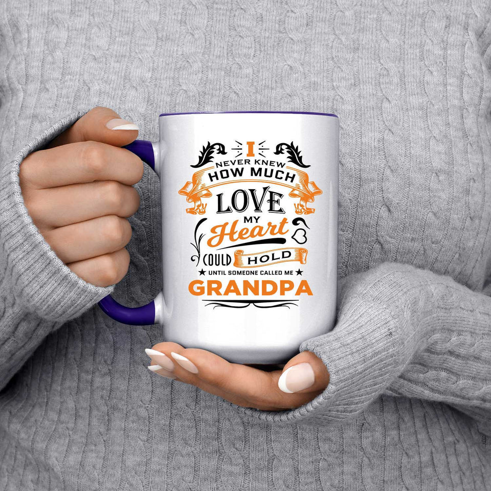 How Much Love Could Hold Until Called Me Grandpa - 15oz Accent Mug Purple