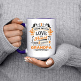 How Much Love Could Hold Until Called Me Grandpa - 15oz Accent Mug Purple