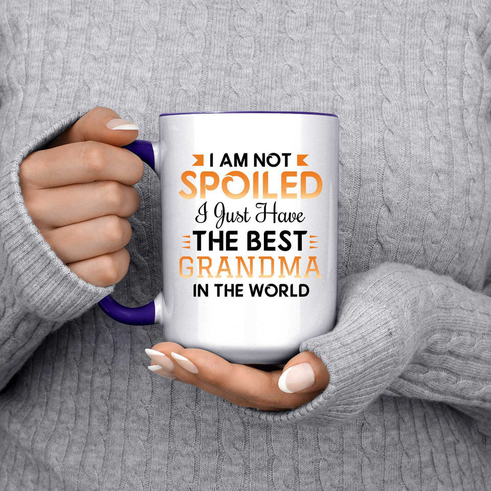 I Am Not Spoiled I Just Have The Best Grandma In The World - 15oz Accent Mug Purple