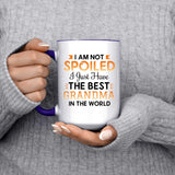 I Am Not Spoiled I Just Have The Best Grandma In The World - 15oz Accent Mug Purple