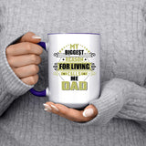 My Biggest Reason For Living Calls Me Dad - 15oz Accent Mug Purple