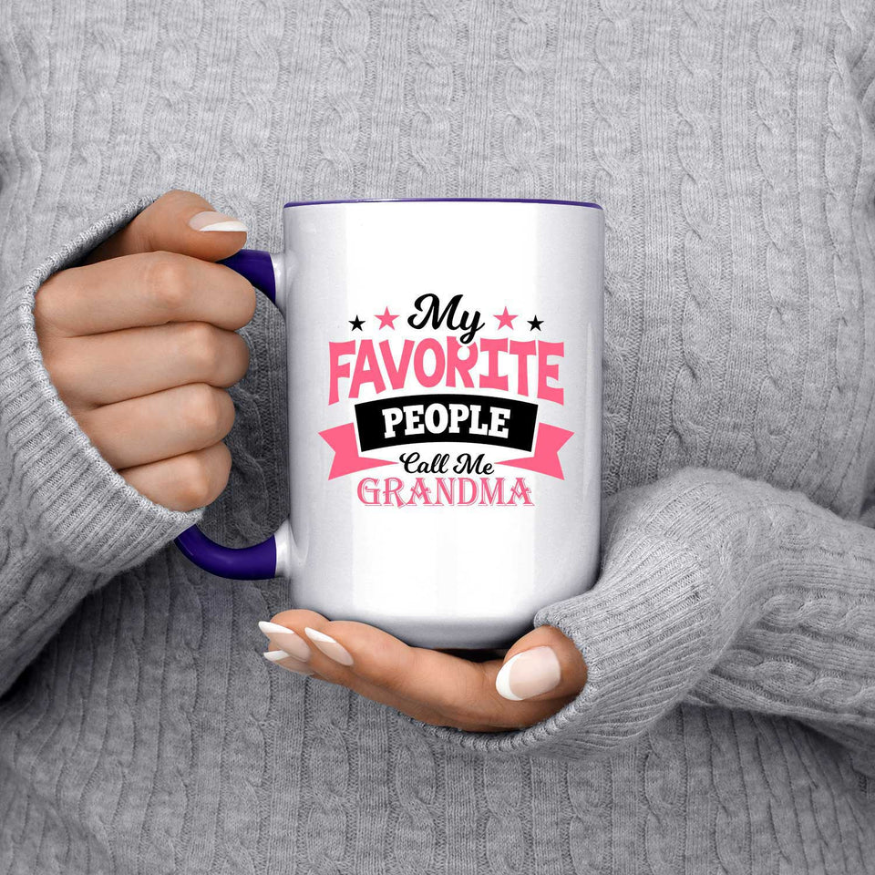 My Favorite People Call Me Grandma - 15oz Accent Mug Purple