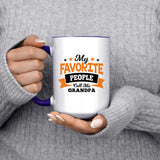 My Favorite People Call Me Grandpa - 15oz Accent Mug Purple