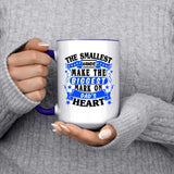 The Smallest Hands Make The Biggest Mark On Dad's Heart - 15oz Accent Mug Purple