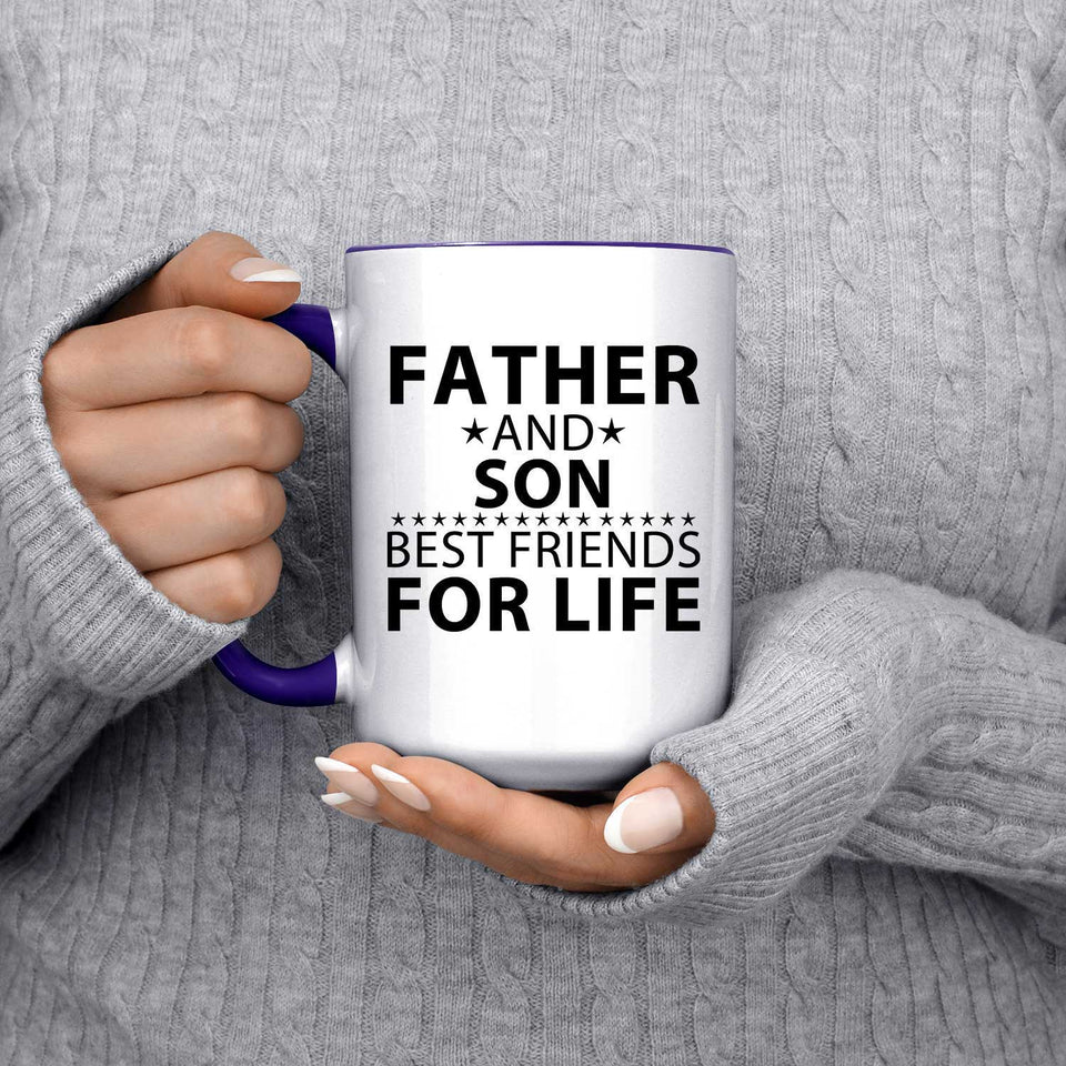 Father and Son, Best Friends For Life - 15oz Accent Mug Purple