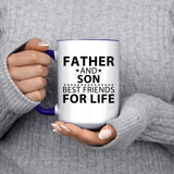 Father and Son, Best Friends For Life - 15oz Accent Mug Purple