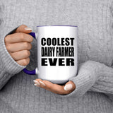 Coolest Dairy Farmer Ever - 15oz Accent Mug Purple