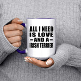 All I Need Is Love And A Irish Terrier - 15oz Accent Mug Purple