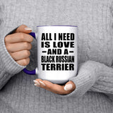 All I Need Is Love And A Black Russian Terrier - 15oz Accent Mug Purple