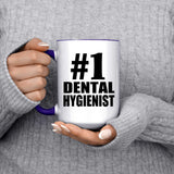 Number One #1 Dental Hygienist - 15oz Accent Mug Purple