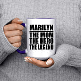 Marilyn The Mom The Hero The Legend - 15oz Accent Mug Purple