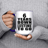 6th Anniversary 6 Years Down Lifetime To Go - 15oz Accent Mug Purple