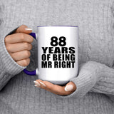 88th Anniversary 88 Years Of Being Mr Right - 15oz Accent Mug Purple