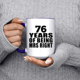 76th Anniversary 76 Years Of Being Mrs Right - 15oz Accent Mug Purple
