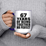 67th Anniversary 67 Years Of Being Mr Perfect - 15oz Accent Mug Purple