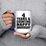 Happy 4th Anniversary 4 Years & Counting - 15oz Accent Mug Purple