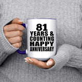 Happy 81st Anniversary 81 Years & Counting - 15oz Accent Mug Purple