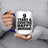 Happy 9th Anniversary 9 Years & Counting - 15oz Accent Mug Purple