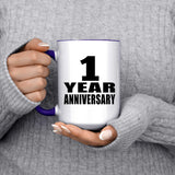 1st Anniversary 1 Year Anniversary - 15oz Accent Mug Purple