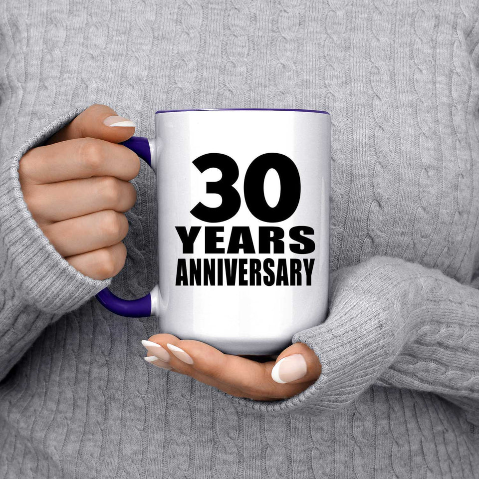 30th Anniversary 30 Years Anniversary - 15oz Accent Mug Purple