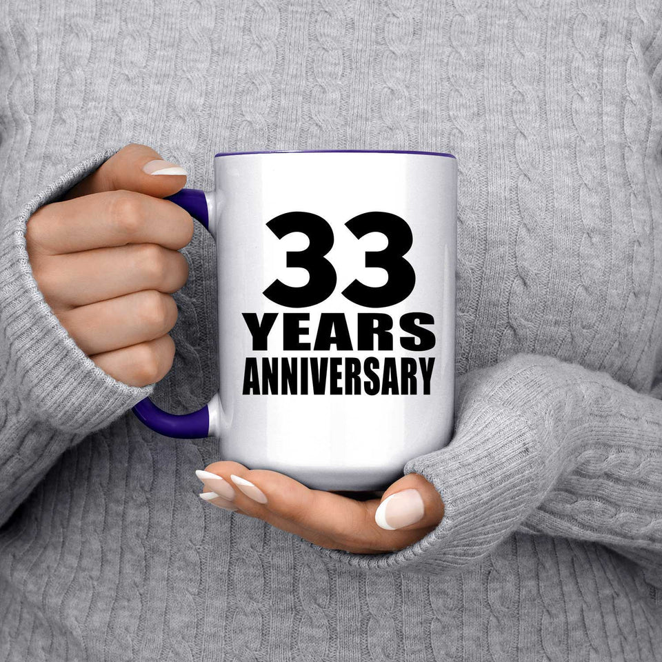 33rd Anniversary 33 Years Anniversary - 15oz Accent Mug Purple