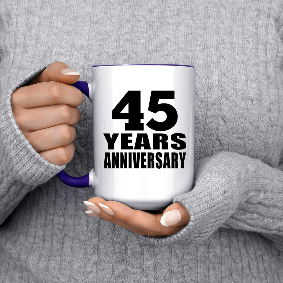 45th Anniversary 45 Years Anniversary - 15oz Accent Mug Purple